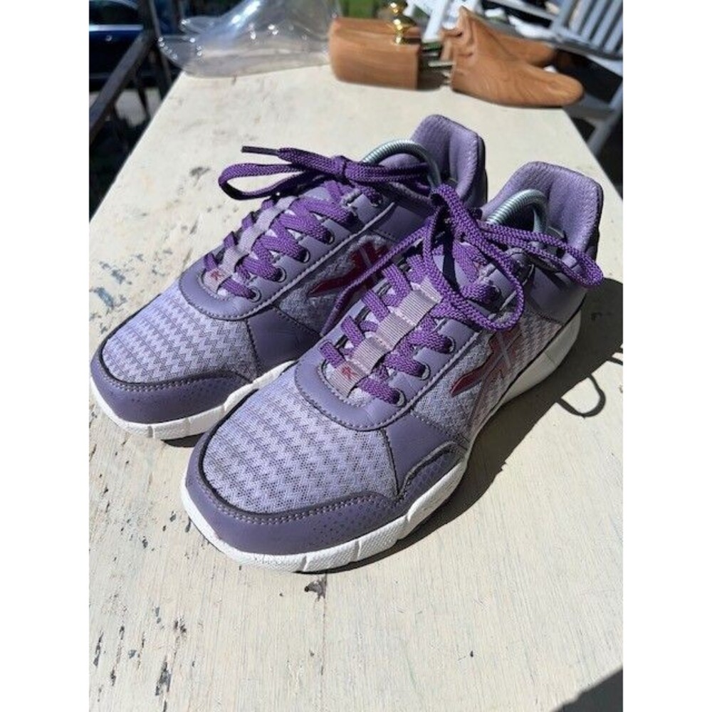 Kuru Quantum Walking Shoes Womens 8M Purple Grey Mesh Athletic NB Insoles